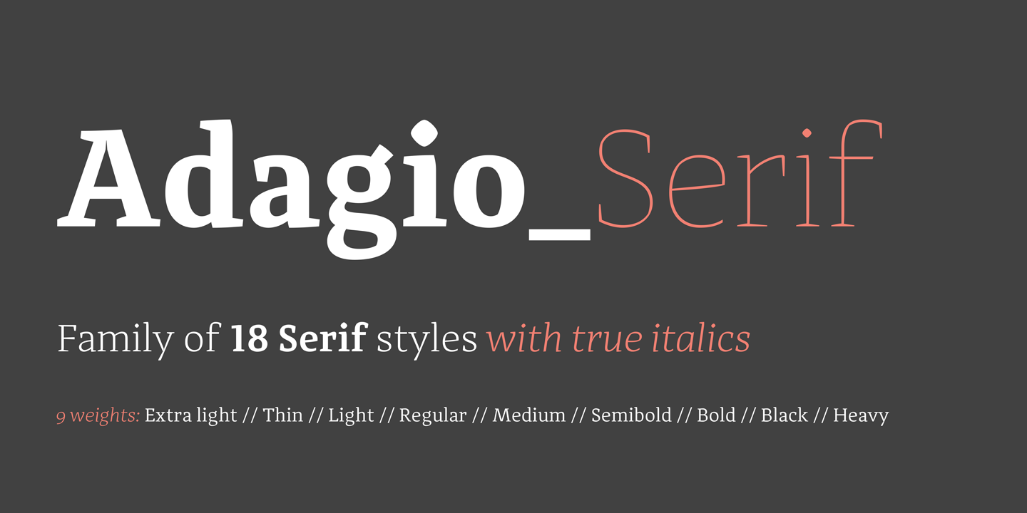 Ejemplo de fuente Adagio Serif italic